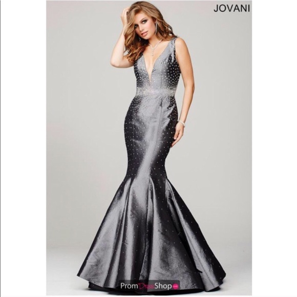 jovani grey prom dress